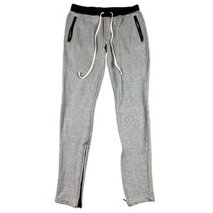 FOG Fear of God Essentials Mens Jogger Sweatpants Grey Black Waist M Zip Ankle